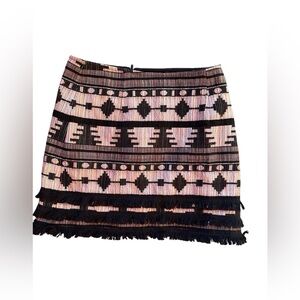 Topshop Woven Aztec Geometric Mini Skirt Size 4